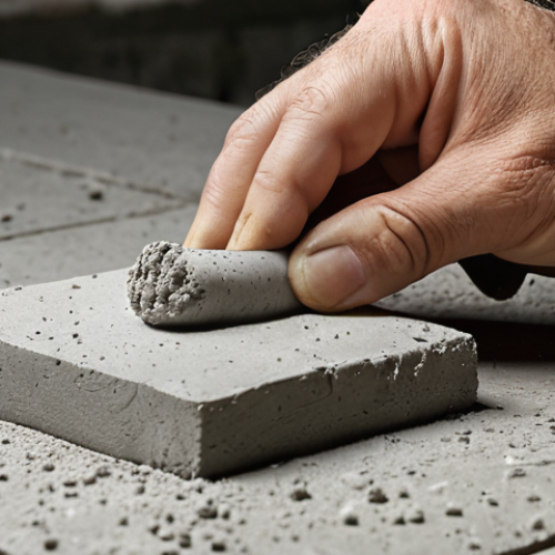 Home 11 **
> Cement quality test. Close-up on checking cement for lumps and date.
**
