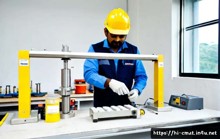 건설재료시험기사 자격증 활용 사례 - Photorealistic civil engineering materials testing laboratory in India, a qualified engineer in safe...